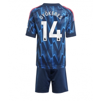 Billige Fotballdrakt Arsenal Viktor Gyokeres #14 Replika Bortedraktsett Barn 2025-26 Kortermet (med bukser)